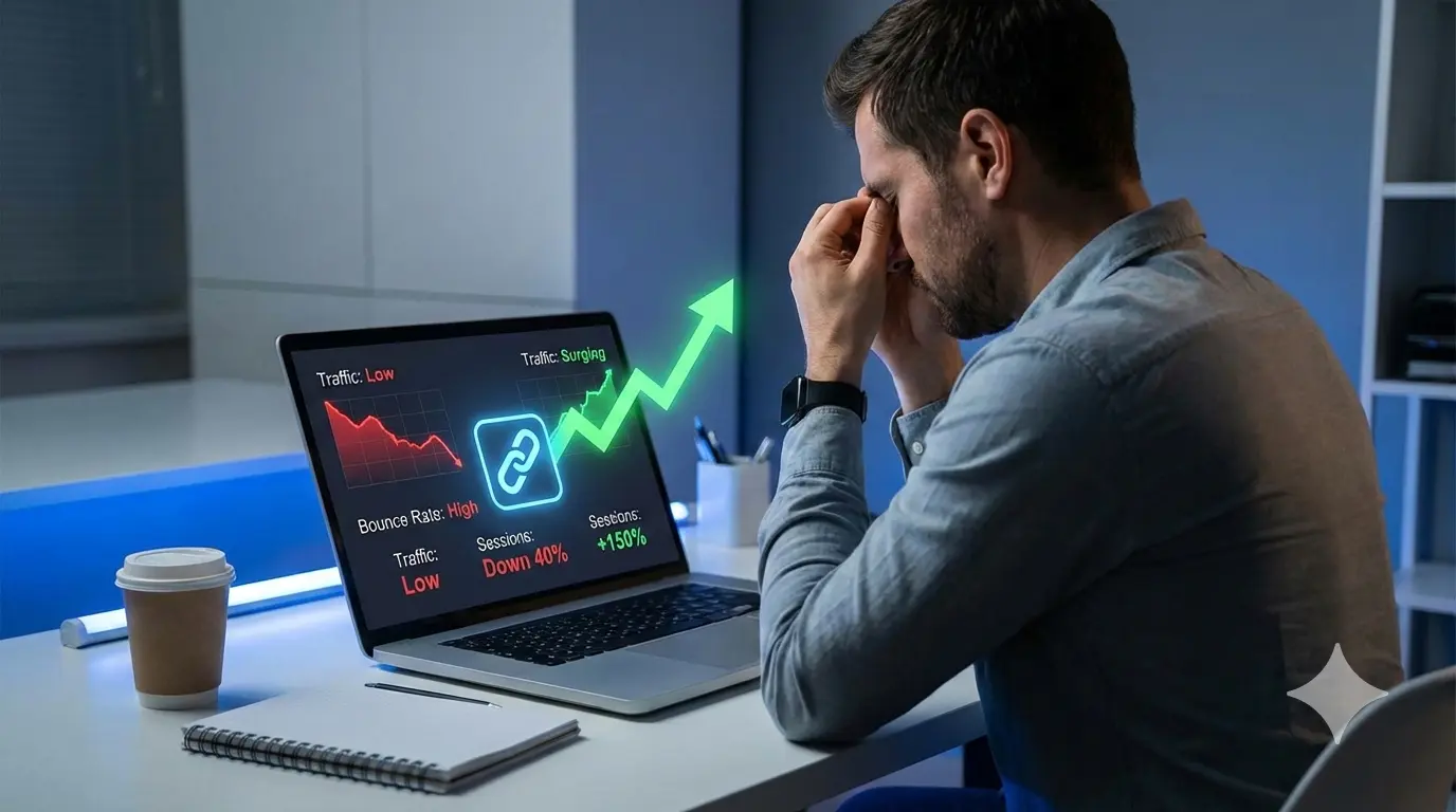 Website traffic growth using smart short links and marketing analytics dashboard